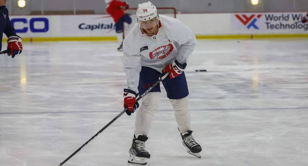 Article image for John Carlson returns to ice and skates for first time since getting hit in head by slap shot
