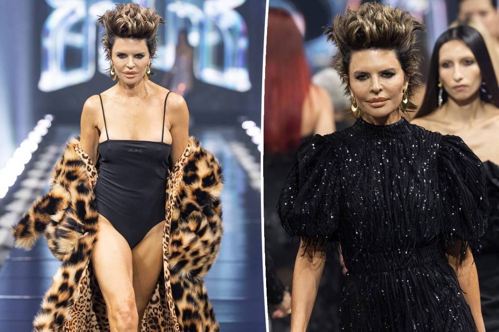 Article image for Lisa Rinna hits the runway in an itty-bitty bodysuit at Copenhagen Fashion Week