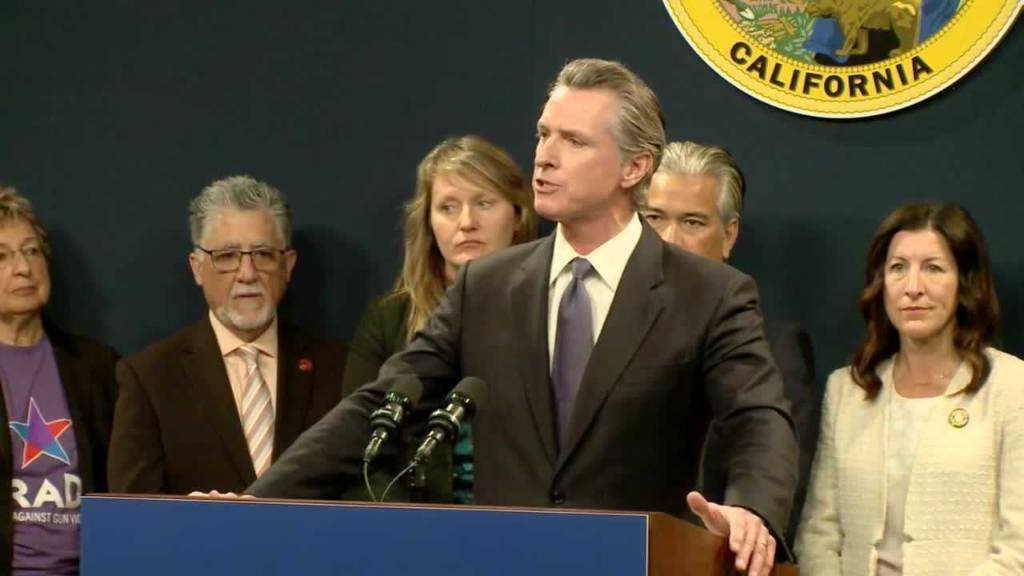Article image for Newsom reacts after court strikes down gun law focused on people with domestic violence restraining orders