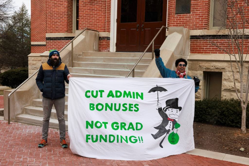 Article image for Indiana University graduate workers protest administration plan to cut benefits for masters students; IU has now backtracked on the cuts