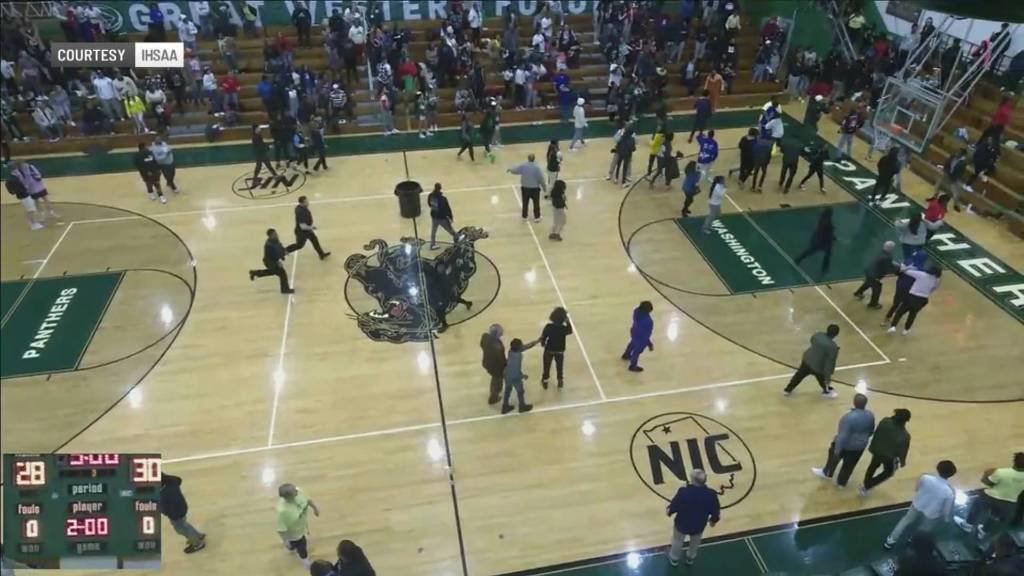 Article image for South Bend high school basketball game canceled after fans brawl at halftime