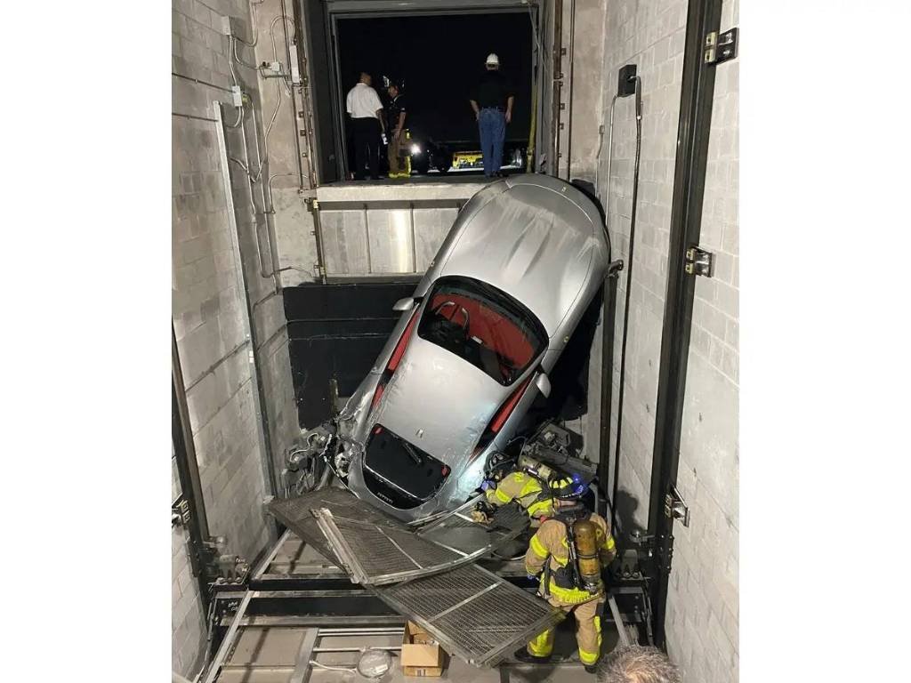 Article image for Ferrari Falls Down Elevator Shaft: Palm Beach County Fire Rescue