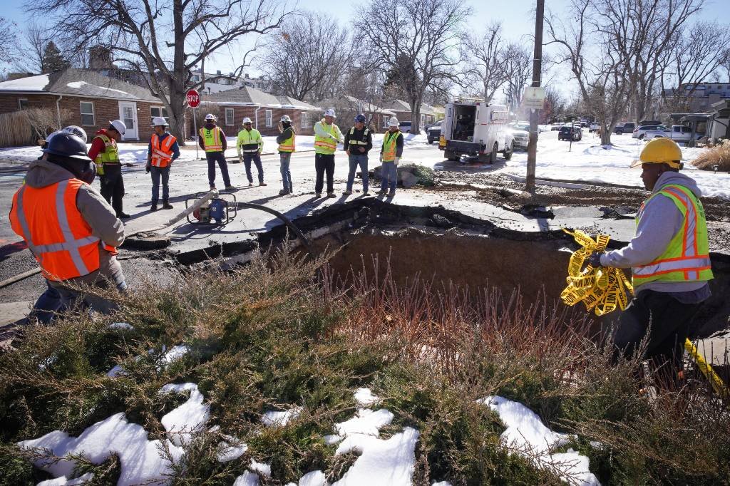 Article image for Good news: the giant hole on E. 9th Avenue through Hale is being fixed. Bad news: the street will be closed for days