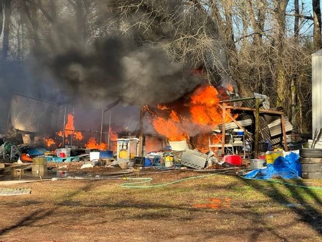 Article image for Fire completely destroys storage shed in Lowndes County