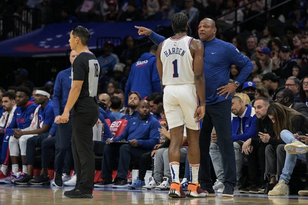 Article image for Doc Rivers reacts in shock to Sixers’ James Harden not being an All-Star