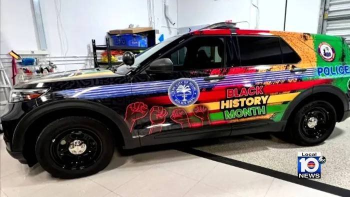 Article image for Miami police get online backlash for Black History Month cruiser